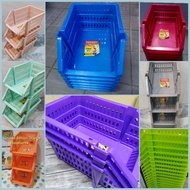 2/ 3 Layers Assorted Blue / Grey/ Green/ Pink /Orange Color Toyogo 7403 Stackable Open Pull Basket