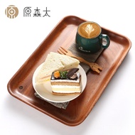 Original Sentai Ebony Solid Wood Tray Solid Wood Restaurant Dining Plates Hand-polished Tray Dropshi