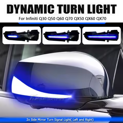 For Infiniti Q30 Q50 Q60 Q70 QX30 QX50 QX60 QX70 Car Accessories 2x LED Dynamic Turn Signal Light Re