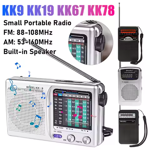 KK9 KK19 Battery Radio KK67 KK78 Rechargeable Portable 88-108MHz FM Radio Outdoor FM/AM Dual Band Re