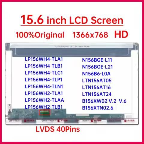 15.6" HD Laptop LCD Screen LP156WH4-TLA1 LP156WH2-TLB1 N156BGE-L21 LTN156AT16 AT24 B156XW02 V.6 B156