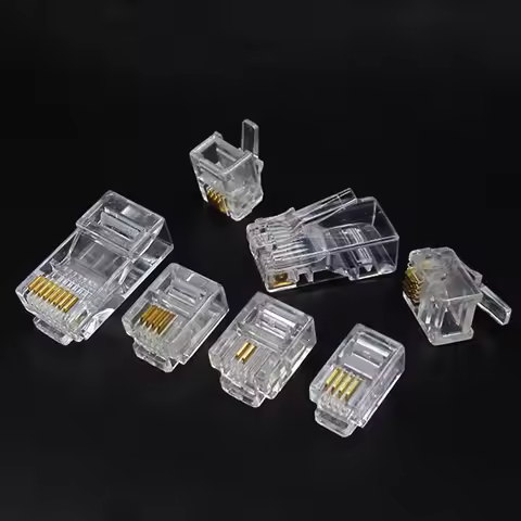 10Pcs RJ11 RJ45 6P2C 6P4C 6P6C 8P8C Telephone Internet Modular Plug Jack Network Connector