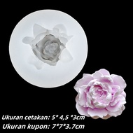 Cetakan Silikon Bunga 3D Viral Untuk Membuat Lilin Hias Sabun & Gypsum (Model Peony Besar)