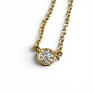 成色極佳★TIFFANY&Co. Tiffany Elsa Peretti By the Yard 1P 鑽石項鍊 AU750 直徑約 3.80 毫米 約 0.05 克拉 41 厘米 黃金 總重 1.