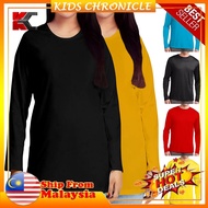 (4XL - 5XL) PLUS SIZE Unisex Oversized Big Size Cotton Long Sleeve Plain Tshirt