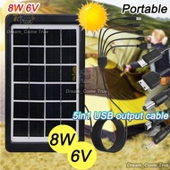 8W 6V Silicon Solar Panel 8W Solar Panel with Stand Waterproof Multiple Charging Input Multi-head US