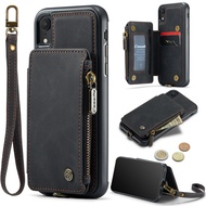 XICCI For iPhone XR 6.1inch with Card Holder PU Leather Kickstand Double Magnetic Clasp Shockproof C