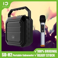 SHIDU H2 Portable UHF Wireless Speaker Pa System Bluetooth 30W Speaker Microphone Rechargeable FM Radio/USB/SD 6.5mm
