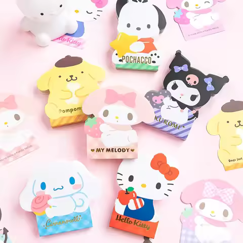 iigen Sanrio Cartoon Special-shaped Sticky Notes Hello Kitty Kuromi Cinnamoroll Melody Office Messag