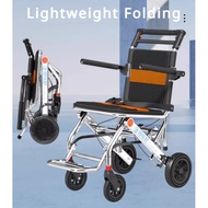 Wheelchair Lightweight Foldable Aluminum Alloy Wheelchair Elderly Trolley Scooter Elderly Dedicated Travel Portable Simple