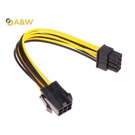 A&W Powered Adapter 6pin To 8pin Adapter, PCI-e 6-pin Male To 8-pin Female Converter For 8pin GPU Vi