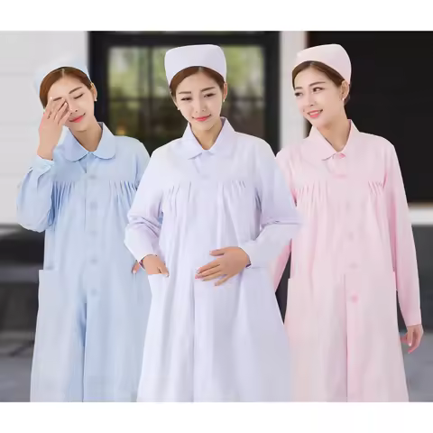 Maternity Loose Nurse Work Uniform Doctor Nurse Uniform Dress Female Scrub Pregnant Women Long Sleev