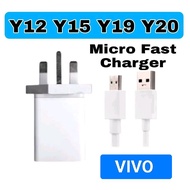 Vivo Y18 Y20 Y19 Y17 Y15 Y12 Y11 V11 Dual-engine QuickCharge Power Adapter +Vivo Micro USB Cable Ori