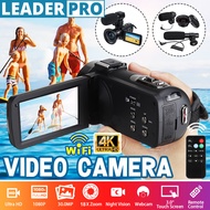 1500mAh 4K full HD Camcorder Professional vlog Video Camera WIFI LCD Digital Camcorder Support External Lens and Microphone Stabilizer