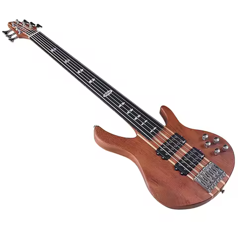 Fretless 6 String Electric Bass Guitar 5 String Active Guitarra Solid Saplele Wood Body 43 Inch Bass