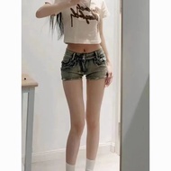 y2k y2k Women's Clothing y2k Pants American Shorts Denim Skinny Jeans Super y2k Wear Low-Waist yk1