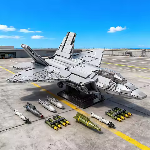 F-22 Stealth Fighter Building Blocks Air Force Combat Aircraft Model Bricks Desktop Display Kids DIY