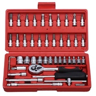 46PCS/set Tool Car Motorcycle Repair Tool Kit Hand Tools Socket Wrench Home Service motor DIY Kit