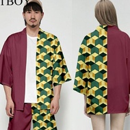HAORI HAPPI KIMONO COSPLAY GIYU TOMIOKA KIMETSU YAIBA DEMON SLAYER