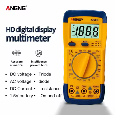 A830L LCD Digital Multimeter Electric Ammeter Voltmeter Tester Meter Handheld DC AC Voltage Diode Fr