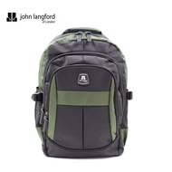 in stock [SHOPEE EXCLUSIVE] John Langford of London Men's Nylon Laptop Bag Backpack - Green JLZ141N2