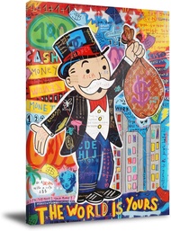 เงินศิลปะกราฟฟิตี้บนผนังโลกเป็นของคุณโปสเตอร์สำนักงานที่ทันสมัยโปสเตอร์ตกแต่ง Banksy ศิลปะกำแพงศิลปะ