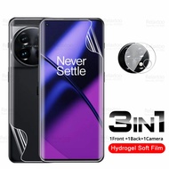 For OnePlus 11 Hydrogel Film 3in1 Camera Glass Front Back Screen Protector One Plus 11 Oneplus11 5G 6.7" PHB110 Soft Phone Film