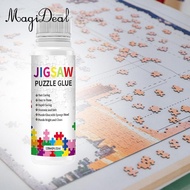 MagiDeal Puzzle Glue for up to 2000 Piece Jigsaws, Jigsaw Saver Glue with Sponge Head Applicator Jig