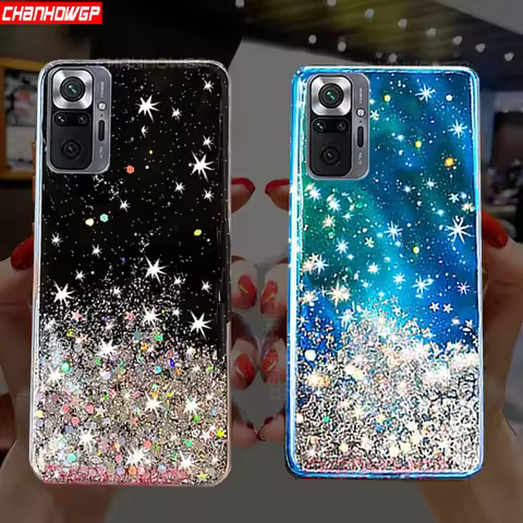 Glitter Case For Xiaomi Redmi Note 10 Pro 4G 5G Shiny Bling Star Soft Phone Cases For Redmi Note 10 