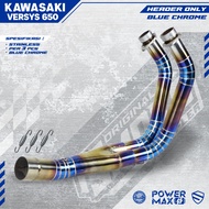 Kawasaki Versys 650 Blue Chrome Exhaust Neck Header