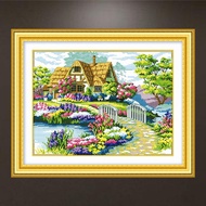 Chinese DIY Pretty House Counted Printed Cross Stitch Embroidery Needlework Kit