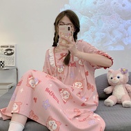women pajamas plus size short sleeve nightdress cartoon Crayon Shin-chan pyjamas pure cotton nightwe