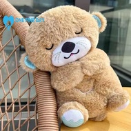 Breathing Otter Stuffed Toys With Sound Music Lights Baby Soothing Doll Toys Animal Plush Toy H0