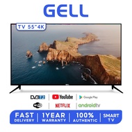 GELL 55'' Smart TV LED 4K TV With Android TVWiFiYouTubeMyTV