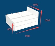 現代小戶型單人床榻榻米直板床頭儲物收納床高箱抽屜床可訂製尺寸 包安裝【15071】