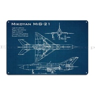 Pujtg MIG 21 máy bay sơn biển kim loại nhà để xe rạp chiếu phim sắt Đảng bảng thiếc Poster gsaer