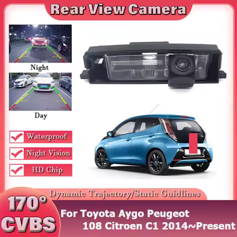 Car Reversing Back up Parking Car Rear View Camera HD CCD Night Vision For Toyota Aygo Peugeot 108 C