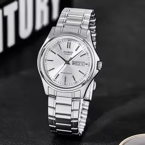 Casio MTP-1239D-1A/2A/7A Men's Business Wristwatch Stainless Steel Band Waterproof Date Window Simpl