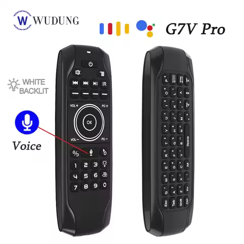 Newest G7V PRO Backlit Voice Gyroscope Wireless Air Mouse with Russian English keyboard 2.4G Smart V