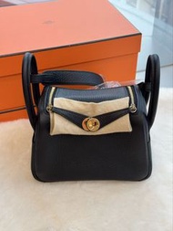 Hermes🌟mini Lindy 黑金 tc stamp K