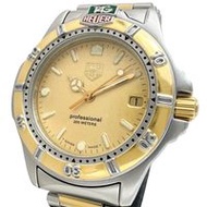 TAG HEUER/ Tag Heuer Professional 995.413 男士腕錶，不銹鋼/鍍金石英機芯，金色錶盤/銀色錶殼/雙色錶帶 [二手]