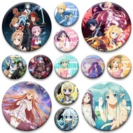 Sword Art Online Pin Anime Figure Yūki Asuna/Yuuki Asuna,Kirigaya Kazuto/Kirito Brooch Cosplay Badge