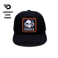 DLOOZY Men's Distro Hat Adult Corduroy Short Visor Trucker Mesh Original Official DLZTC-HLO