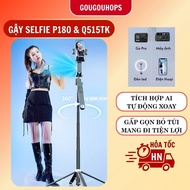 Selfie Stick P180 + Q515TK – Folding Tripod 35cm, Maximum Height 1m8, Bluetooth Remote for Remote Ph