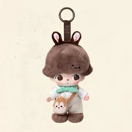 DIMOO WORLD × ดิสนีย์ซีรีส์ไวนิลตุ๊กตาผ้ากำมะหยี่แอ็กชันฟิกเกอร์ Boneka Mainan จี้กระเป๋าพวงกุญแจของ