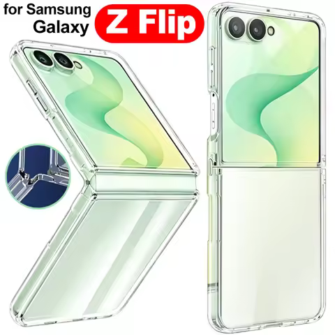 Transparent Phone Case Cover for Samsung Galaxy Z Flip8 Flip 7 6 5 4 Clear Shell Shockproof Case for