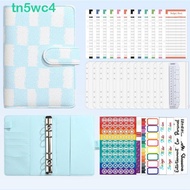 TN5WC4 Money Saving Binder, PU Leather Loose-Leaf Money Saving Challenge Book, Practical Waterproof 