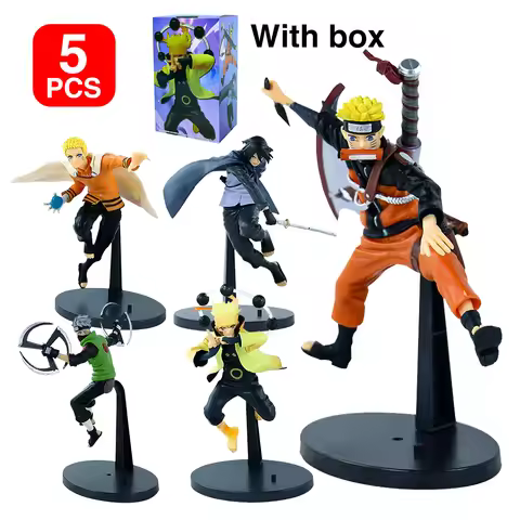 1-5PCS Anime Naruto Anime Figures Sasuke Kakashi Naruto Model Toys Collection Hobbies Friend/classma