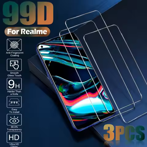 3PCS Tempered Glass For Realme 7 8 9 10 4G 7 5G 8 5G 10 5G Screen Protector For Realme 7i 8i 9i 7 Pr