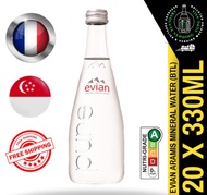 EVIAN ARAMIS Mineral Water 330ML X 20 (GLASS) - FREE DELIVERY WITHIN 3 WORKING DAYS!